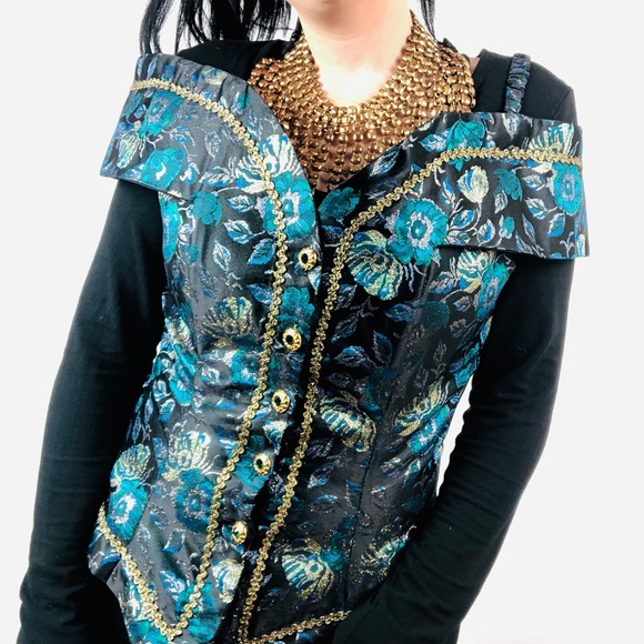 Cachet Structured Corset Off-Shoulder Blouse - Picture 1 of 8